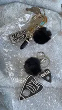 Ouija-Llavero con forma de pompón de resina para mujer, llavero de mano con bola de inflado, artesanía de tablero Punk, 1 unidad