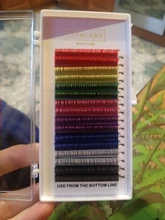 LIFMINRY-extensiones de pestañas suaves de visón, 8 colores, arco iris de color, 16 líneas Premium