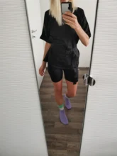 Conjuntos sólidos informales para mujer, traje de dos piezas con cinturón, chándales deportivos holgados para el hogar, traje de bicicleta de ocio a la moda para verano