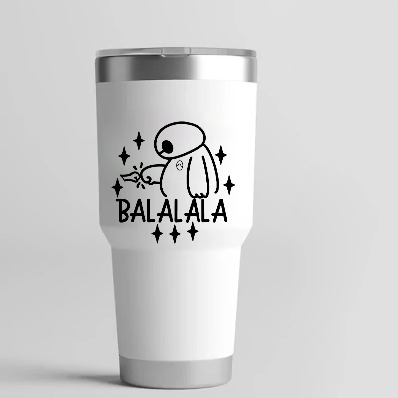 Big Hero 6 Baymax Adesivo In Vinile Bottiglia D'Acqua, Tazza, Decorazioni Per Tazze, Decalcomanie Per Laptop Baymax Ba La La La, Adesivi Per Telefono,