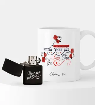 

Personalized 365 Happy New-Day Themed Lighter and Mug Set-2