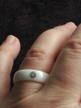 Anillo de cerámica de color blanco y negro para mujer, sortija grande de cristal para boda, ancho de 6mm, talla 6-10, regalo para hombre