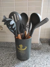 Utensils-Set Storage-Box Spatula Spoon Kitchen-Tools Heat-Resistant-Handle Non-Stick