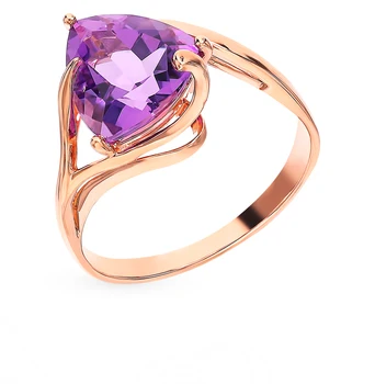 

Gold ring with amethyst sunlight
