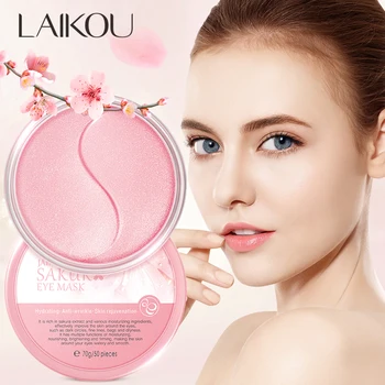 

LAIKOU Sakura Eye Mask Natural Moisturizing Gel Eye patches Remove Dark Circles Anti Age Bag Eye Wrinkle 50 pieces Skin Care 70g