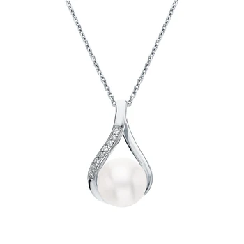 

Silver Pendant with cubic zirconia and pearls cultured sunlight sample 925