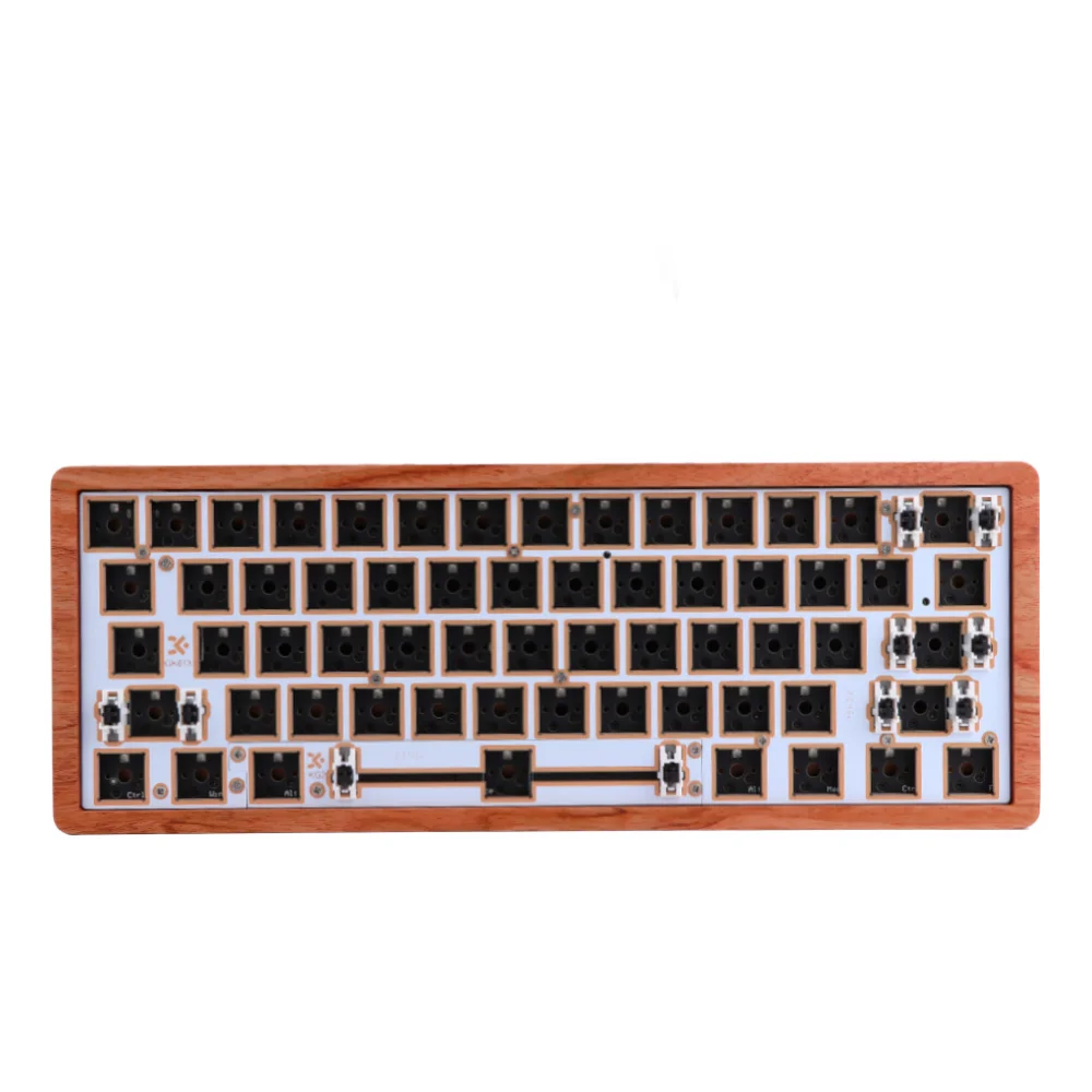 EPOMAKER GK61XS 블루투스 5.1, 유무선 핫스왑 키보드, DIY 키트, RGB SMD 라이트 60% 레이아웃, PCB 나무 알루미늄 케이스