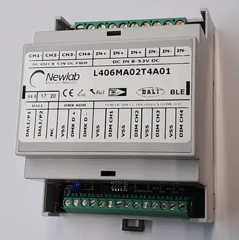 

Newlab Led Dimmer Controller PWM 4 Channels RGB + W 8 AX4 CHANNELS: Bluetooth DALI 0-10V 1-10V DMX512 (MADE IN ITALY)