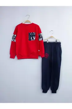 

Red Male Child Tracksuit Set