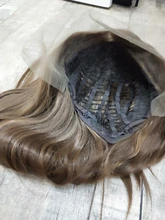 Sivir-peluca sintética de Color marrón medio para mujer, pelo largo y liso con parte media de línea de pelo Natural