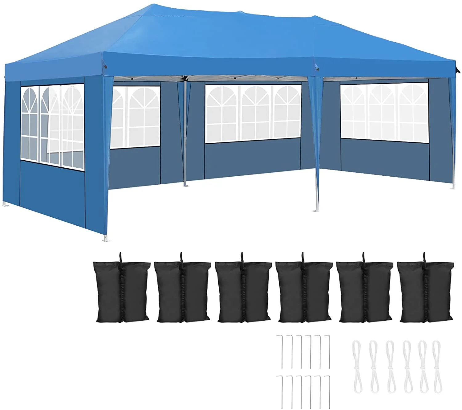 Pavilion, Gazebo 3x6, Waterproof Folding Gazebo Tent With 6 Sandbag, Party Tent With 4 Side Parts - Gazebos - AliExpress