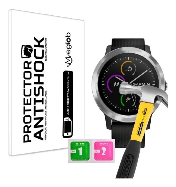 Protector de pantalla Anti-Shock Anti-arañazos Anti-rotura compatible con Garmin Vivoactive 3