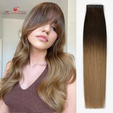 

Ty.Hermenlisa Tape in Hair Natural Human Hair Extension Invisible Seamless Skin Weft Straight Tape Extensions Blonde 20pcs