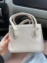 Bolso cruzado de cuero PU pequeño con patrón de cocodrilo para mujer, de Color sólido bolso de hombro, sencillo, para verano