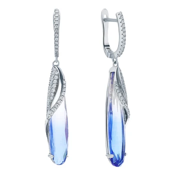 

Silver earrings with sitals and cubic zirconium sunlight sample 925