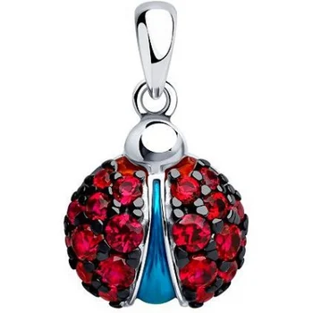 

Sokolov pendant with enamel and corundum in silver