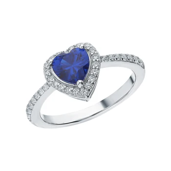

Silver ring with cubic zirconia and spinels synthetic sunlight sample 925