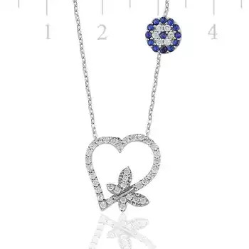 

KUTAYDAN 925 Sterling Silver Heart Women Necklace