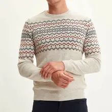 DeFacto Модные мужские геометрические трикотажные пуловеры, рубашки, повседневные свободные пуловеры с длинными рукавами, Осенние новые мужские-L1432AZ19WN