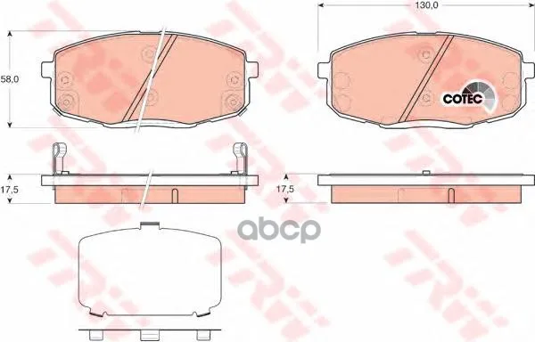 Колодки Тормозные Hyundai I30 07-/Kia Сeed 07-/Carens 02- Передние Trw/Lucas Gdb3450 TRW/Lucas арт. GDB3450