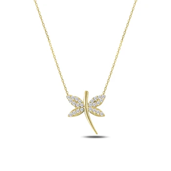 

KUTAYDAN Zircon Stone Dragonfly Pendant 925 Sterling Silver