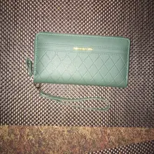 Cartera larga de piel sintética para mujer, monedero cartera borla, tarjetero, bolso de mano tipo monedero