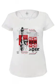 

Angemiel Wear Red New York Statue Of Liberty Cotton White Women 'S T-Shirt