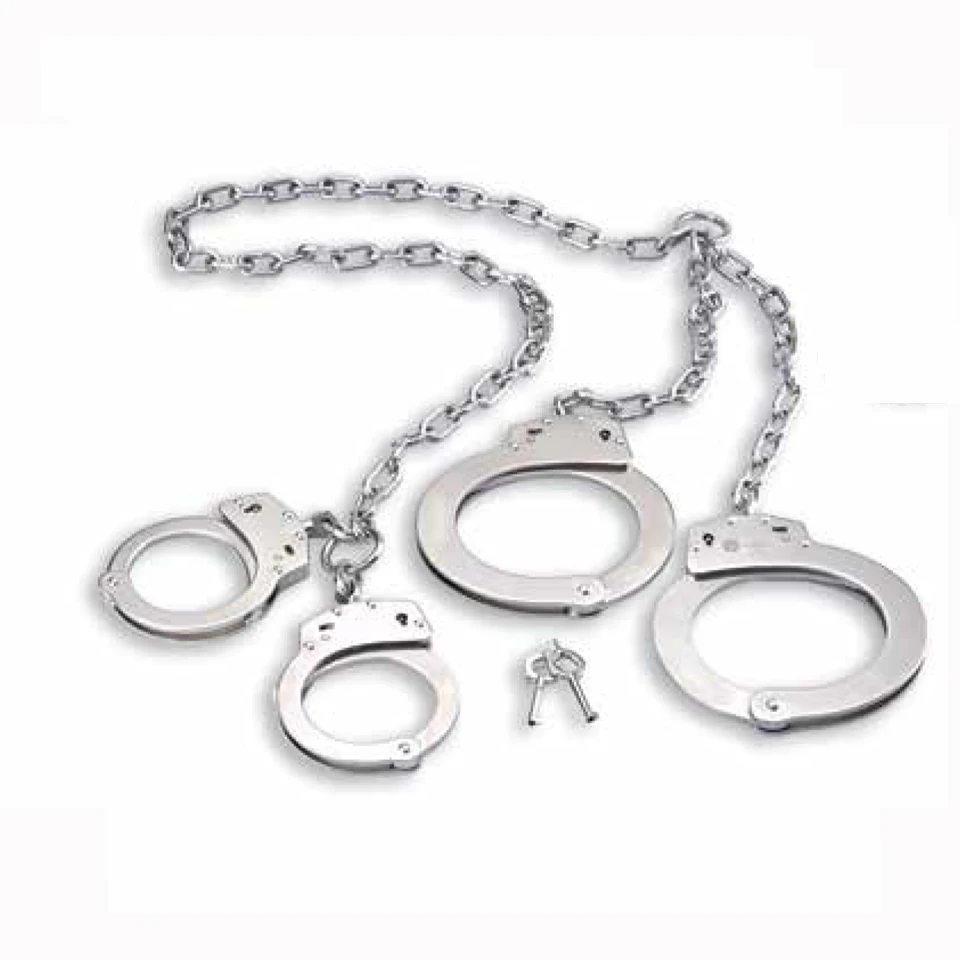 Professional Handcuffs Hand Foot Clamp Hinged Clamp Military Stainless