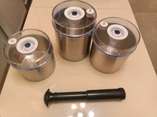 Pump Sealer Canister Vacuum-Container Vacuo Food-Storage Stainless-Steel Hand-Held 700ML