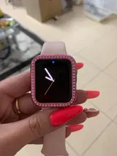 Funda de diamante para Apple watch, accesorios para Apple watch 6 SE 5 4 3 2 1 44mm 40mm 42mm 38mm a mujer, Protector de pantalla