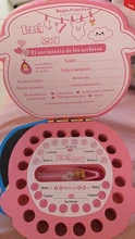 Caja de madera para dientes de bebé, organizador umbilical para los dientes de la leche en inglés/español/portugués, caja de recuerdo para niños y niñas