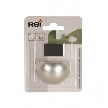 

Box with 10 door retainers with magnet adhesive brand REI, made of plastic, chrome Finish Matte and design Redon