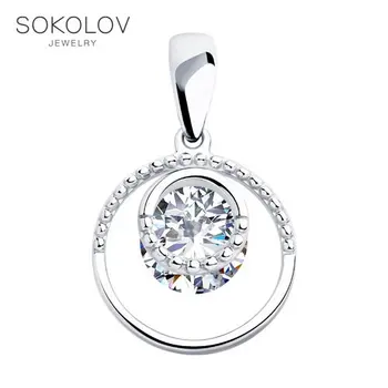 

SOKOLOV suspension of silver with fianitami fashion jewelry 925 women's male, pendants for neck women