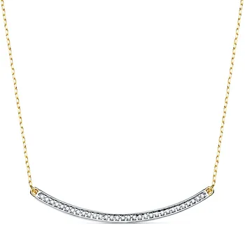 

Choker gold two-tone 18k women 44cm. Center Rod 40mm. Curve zircons