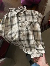 Plaid Shirts Outwear Spring Womens Blouses Checked-Tops Long-Sleeve Loose Female Autumn