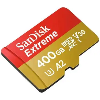 

MicroSDXC Extreme memory card 400 GB UHS-I class 3 speed 160 MB/s with adapter