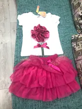 Guardkingdom-Conjuntos de falda y tutú para niña pequeña, ropa de Boutique 3D con lazo de encaje de flores, traje de verano
