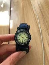Girando bisel chico de cuarzo relojes de correas de Nylon niños lindo reloj Dial giratorio número árabe