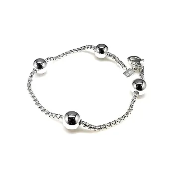 

Law silver bracelet 925m Korean chain 18cm. Smooth balls [AB1574]