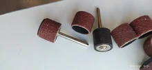 XCAN-Juego de tambor de lijado #80 #100 #120, grano con mandril de lijado de 6,35mm y 12,7mm para herramientas rotativas Dremel, bandas de lijado