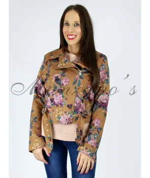 

Woven jacket BIKER Casual EFFECT EMBOSSED SUEDE BROWN Coat To Women de Fashion Autumn Elegant Jacket woven jacket