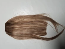 Ali-Beauty-flequillo de cabello humano, extensiones de cabello brasileño con flecos, hechas a máquina, Remy, 3 Clips