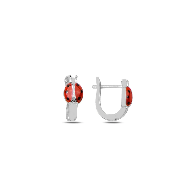 Серебряная 925 пробы эмалевая божья коровка детская бирка