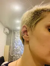 925 Sterling Silver Zircon pendientes mujer doble giro sin perforado guerra Clip oreja pendientes de Clip pendientes largos aretes pendientes 3 unids/set