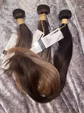 Hueso recto Highligh mechones con cierre brasileño extensiones de pelo ondulado mechones con cierre extensiones de cabello humano mechones con cierre cabello Remy