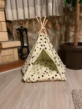 Cat Bed House Teepee Cushion Pet-Tent Puppy Available Outdoor Portable For Dog with Thick
