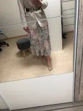 REALEFT-faldas largas plisadas con estampado Floral para mujer, faldas largas de tul, de cintura alta, sueltas, para primavera y verano, 2021