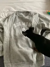 Carta Jersey estampado para mujer 2020 de manga larga Casual de corazón en forma de perro, sudadera para mamá mujer prendas de vestir de talla grande