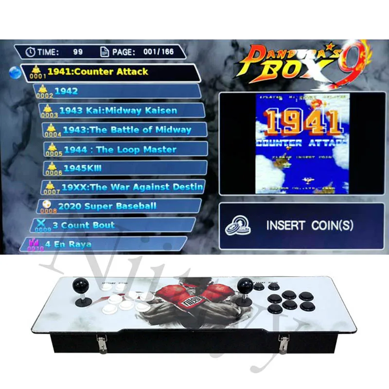9 1660 Pandora 3D аркадная игра Коробка 2448 в 1 WI-FI печатной платы 2199/3188/1660/2600 в 1 коробке Ретро игровой автомат аркадный джойстик кнопки - Цвет: 9 1660