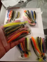 50 unids/lote 7cm 10cm suave señuelo para sábalo japonesa de silicona cebo mar gusano Swimbait Streamer de silicona atraer accesorio spinnerbait